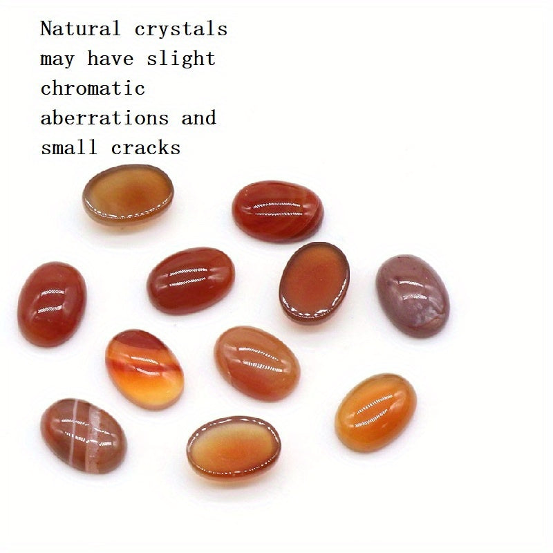Natural Crystal Oval Ring Face DIY Inlaid Stone Jewelry