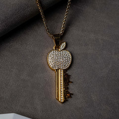 Golden Men's Alloy Hip Hop Cuban Chain