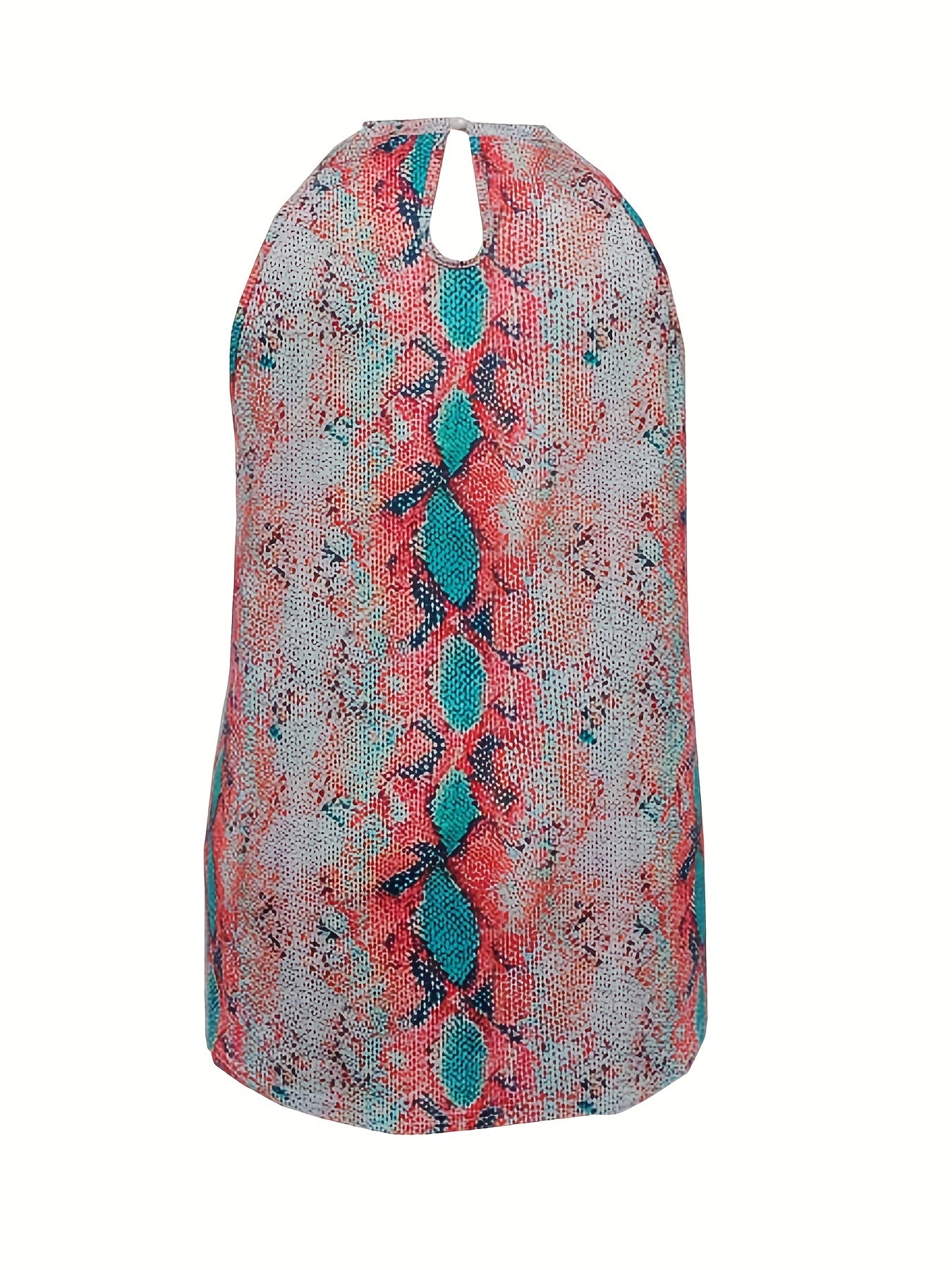  Snake Skin Print Halter Neck Tank Top