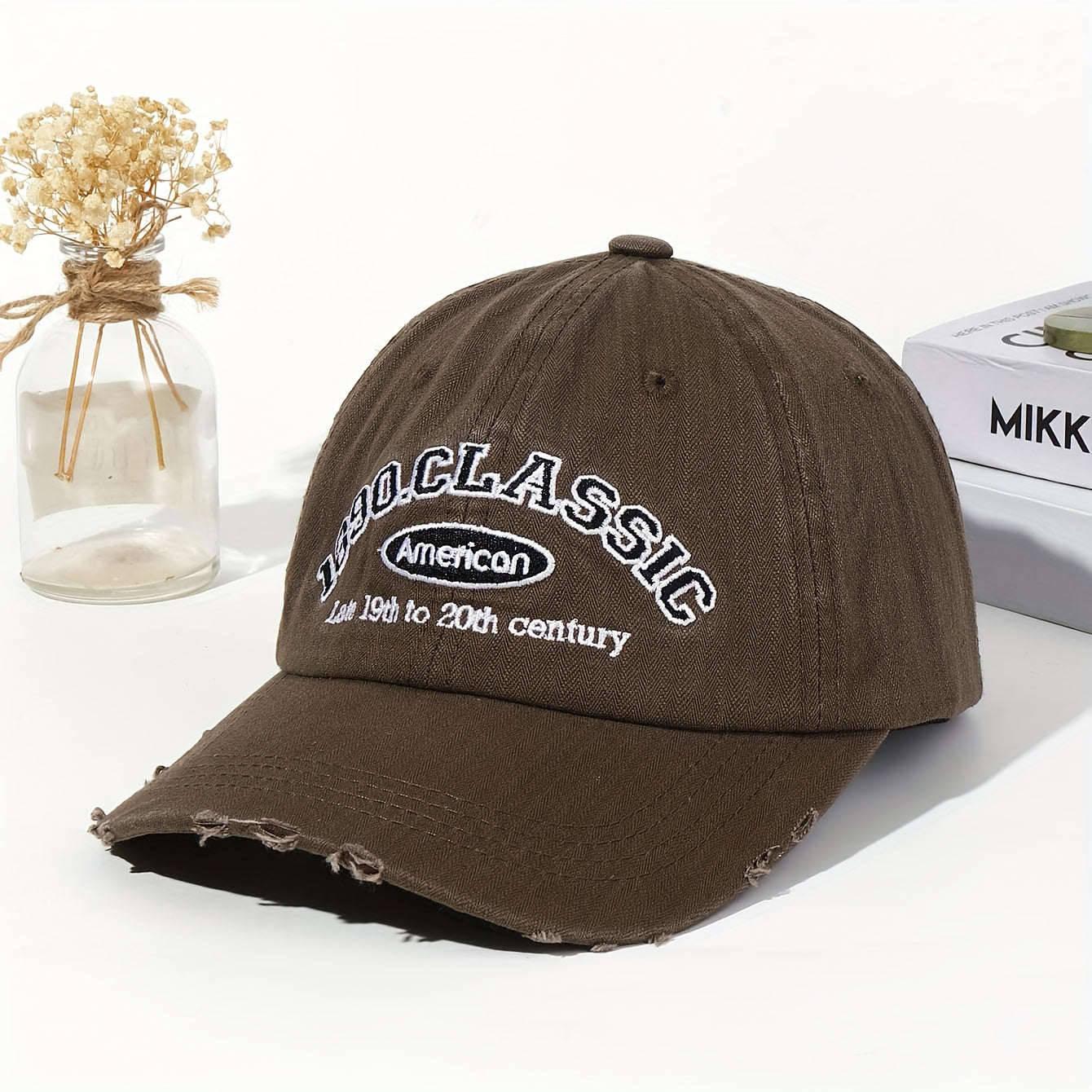 Water Washed Edge Grinding Baseball Cap Soft Top Wide Brim Peaked Cap