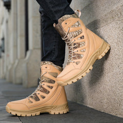 Men&rsquo;s High Top Tactical Work Boots Non Slip Durable Outdoor Hiking Shoes