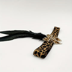 Leopard Print Headband with Diamond Accent
