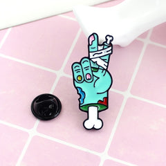 Men's Zombie Skeleton Hand Brooch