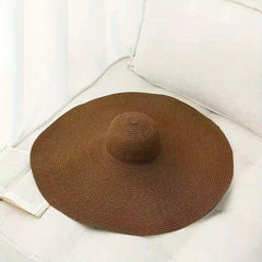 Vintage Large Brim Straw Hat Summer Beach Hats For Women