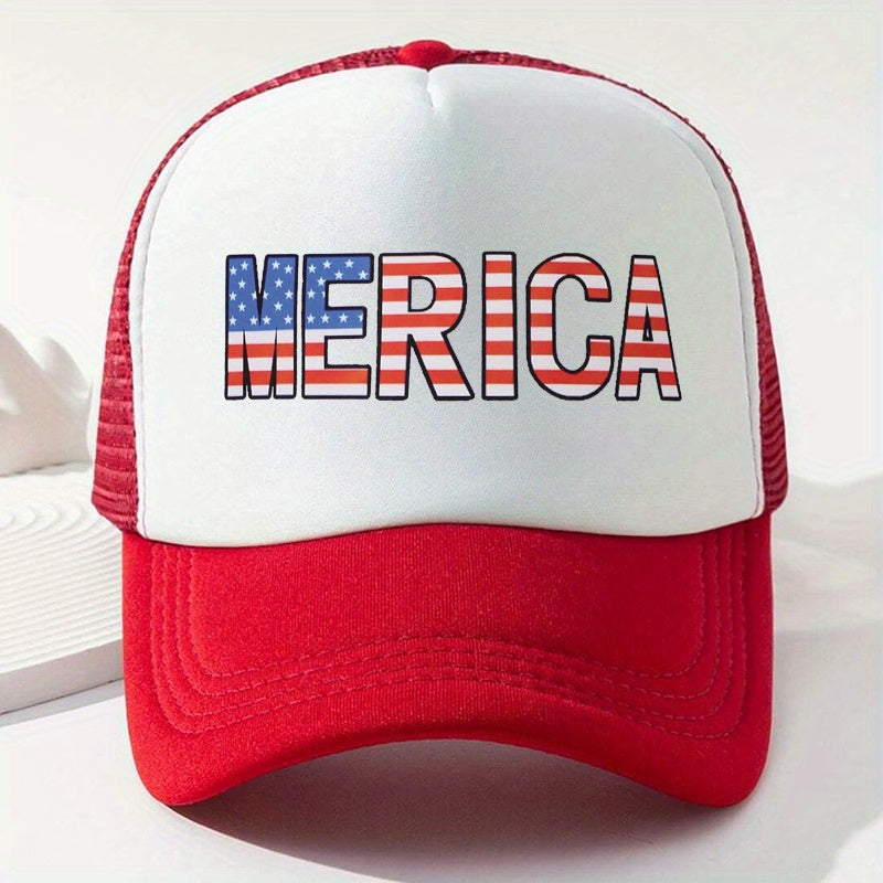 Unisex MERICA Printed Adjustable Baseball Cap for Outdoor Sport