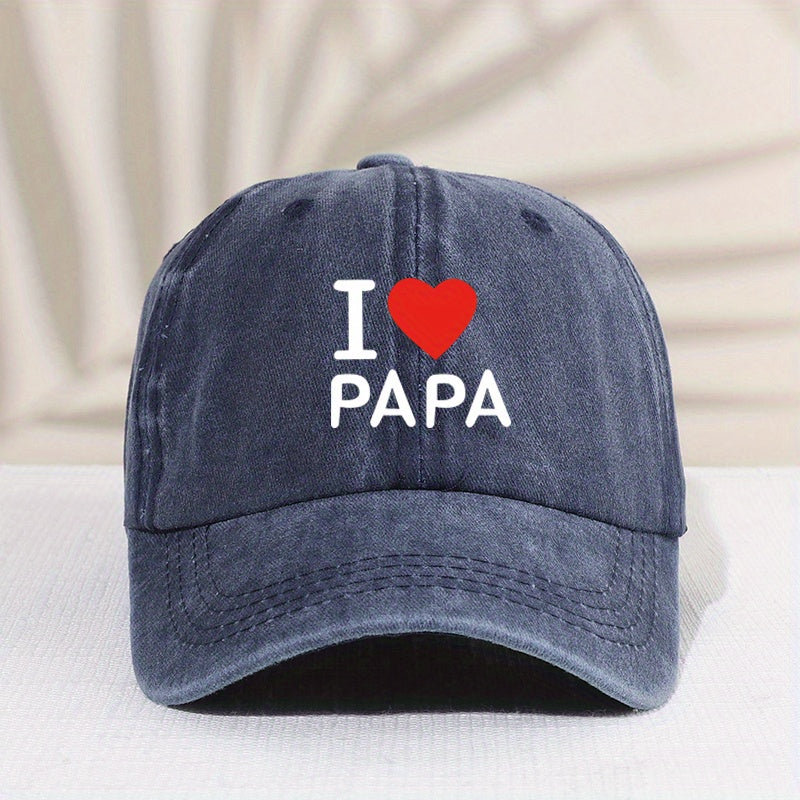 Children's Vintage I Love Dad Baseball Cap Sunscreen Sunshade Peaked Cap