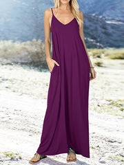 Solid Loose Cami Dress Beach Casual Dress Women's Clothing