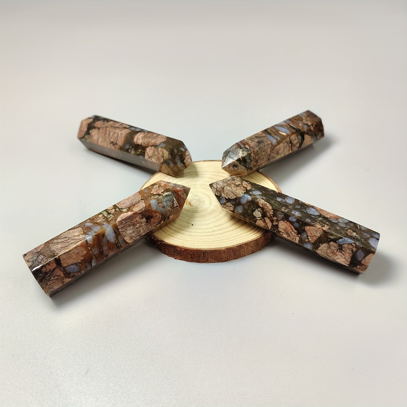Natural Amphibole Rough Crystal Single Pointed Column Handicraft