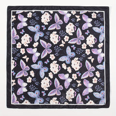 Butterfly Print Bandana Casual Square Scarf Women Neckerchief Head Wrap Hair Acc