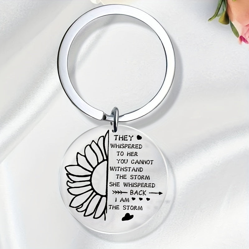 Sunflower Keychain Acrylic Key Ring Women Girls Jewelry Gift