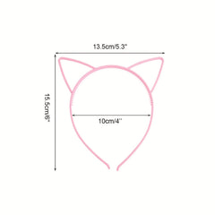 6pcs Assorted Cat Ear Headbands Plastic Hair Hoops Party Daily Decorations