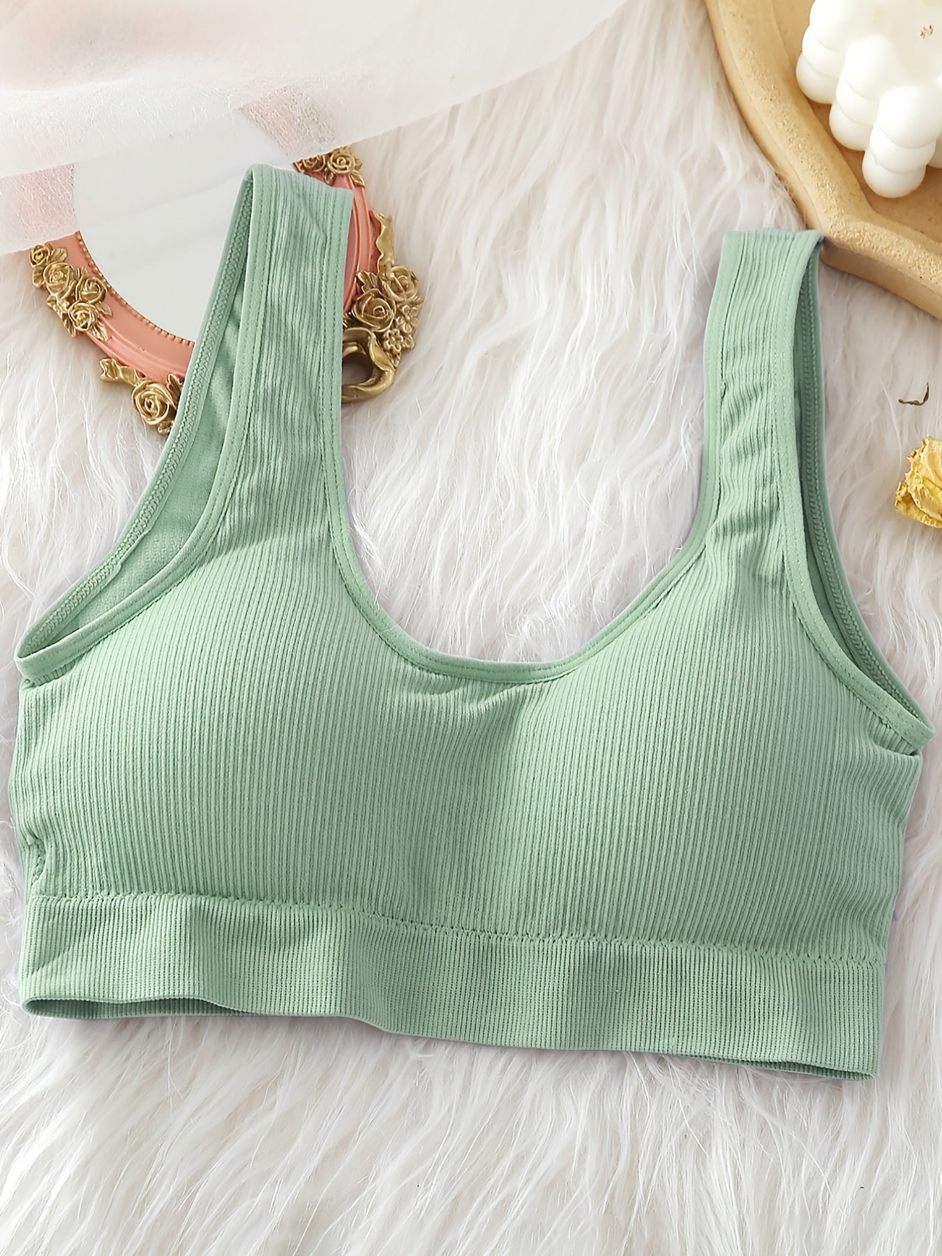 Women's Ribbed Tank Top Sports Bra