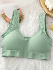 Women's Ribbed Tank Top Sports Bra