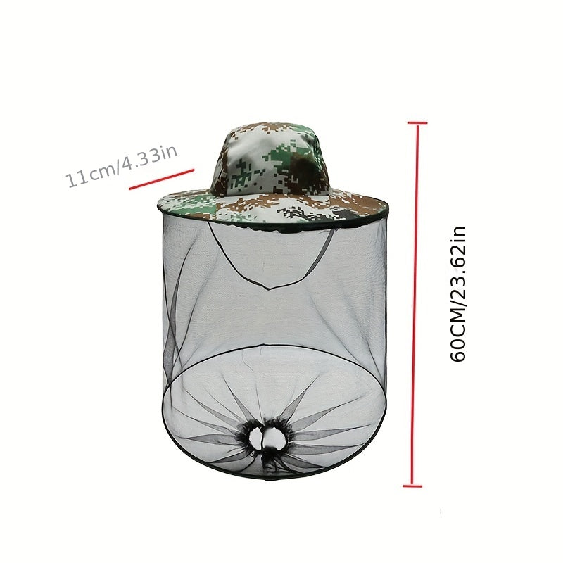 Unisex SunShade Large Brim Hat with Mosquito Protection