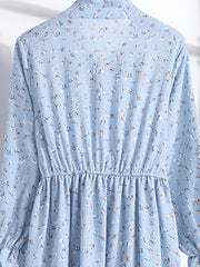 Floral Print Maxi Dress Plus Size Women's Bow Front Long Dress