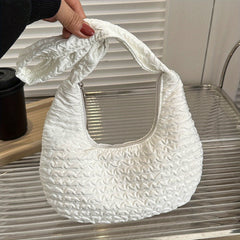 Canvas Crescent Bag With Zipper Shoulder & Handbag