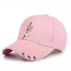 Iron Ring Star Pendant Baseball Cap Unisex Hip Hop Cotton Dad Hats
