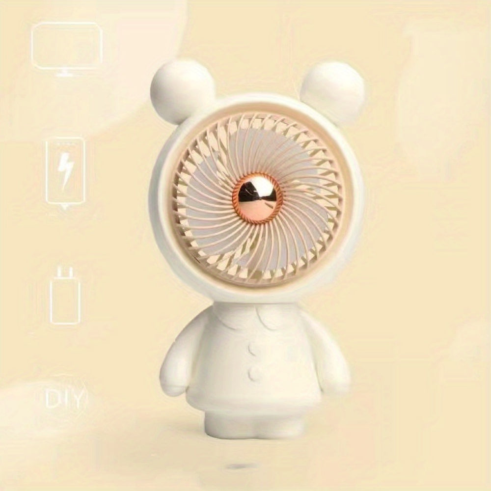 Summer Mini Strong Power Fan Durable Cartoon Handheld Small Fan