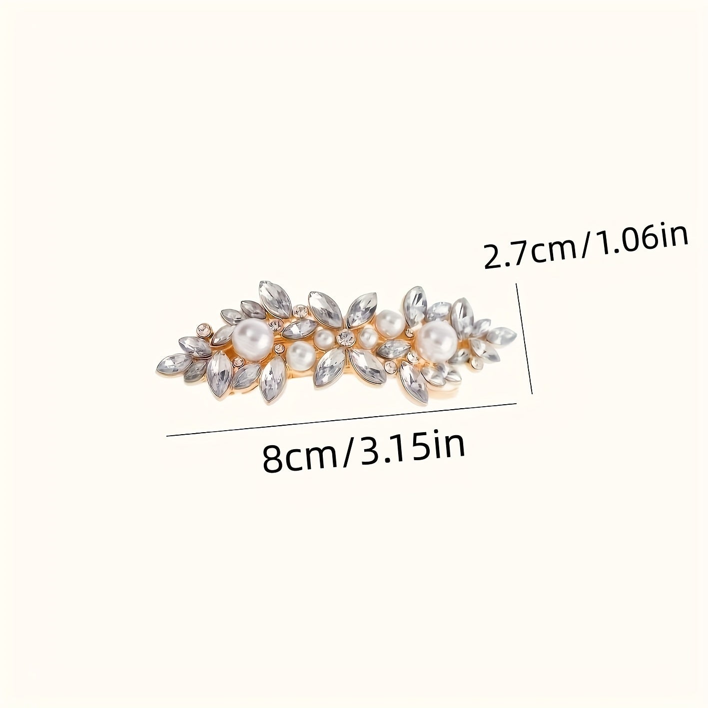 Rhinestone Pearl Hair Clip French Barrette Hair Accessory