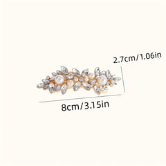 Rhinestone Pearl Hair Clip French Barrette Hair Accessory