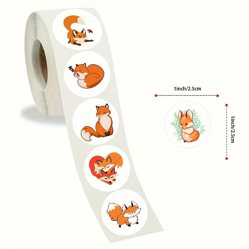 500pcs Fox Sticker Roll Playful Easy Application