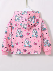 Girl's Cartoon Graphic Hoodie for Spring/Autumn