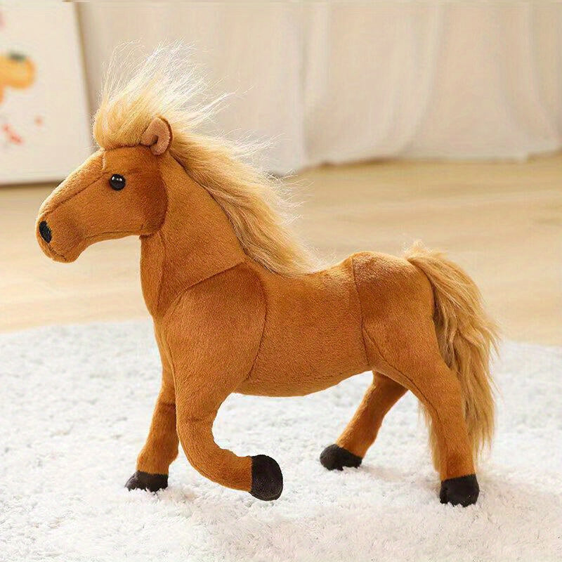 Horse Plush Toy Simulation Pony Doll Soft Stuffed Animal Doll Toy