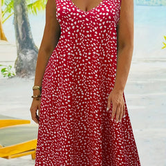  Casual Tank Dress Women's Plus Allover Print Round Neck Medium Stretch