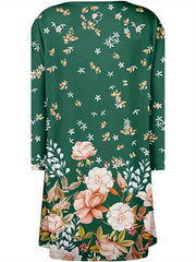  Floral Print Open Front Cardigan