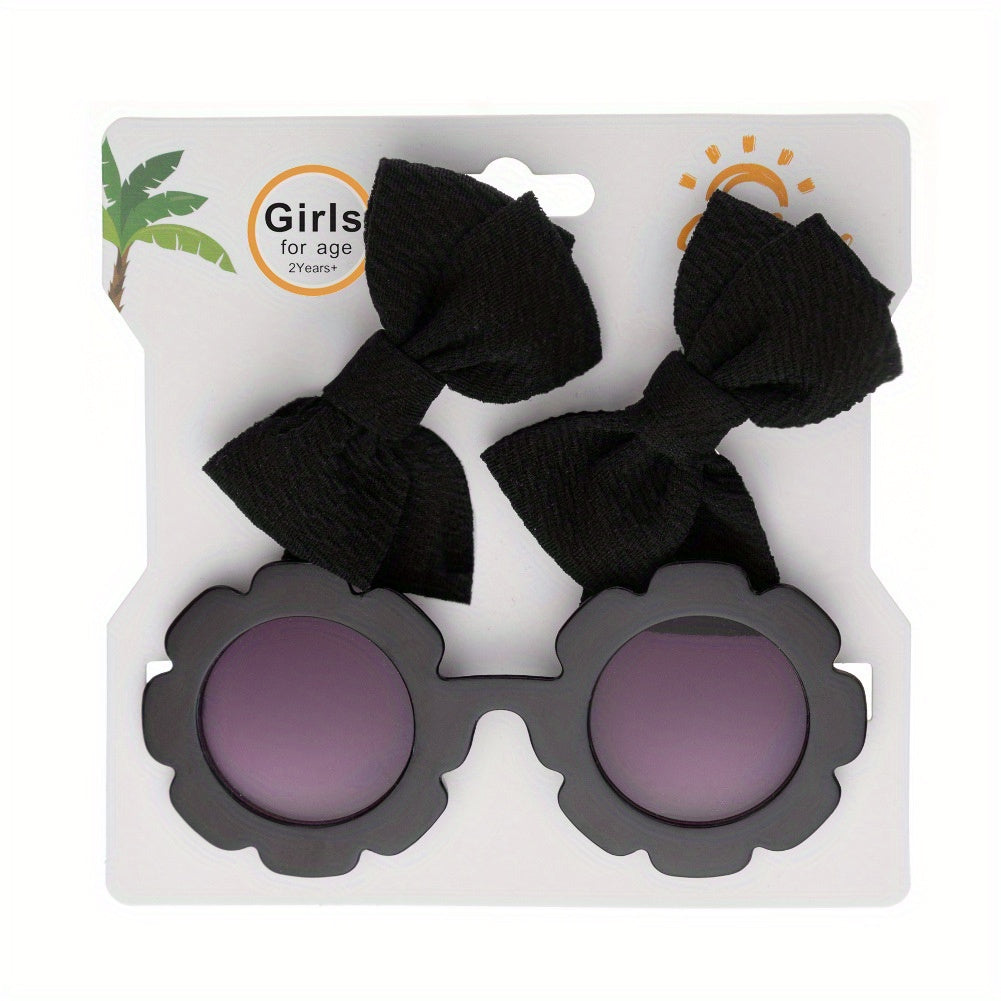 Flower Frame Sunglasses Hair Clips Set