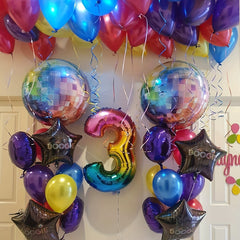 6 Pack Disco Ball Balloons for Retro Party Decorations