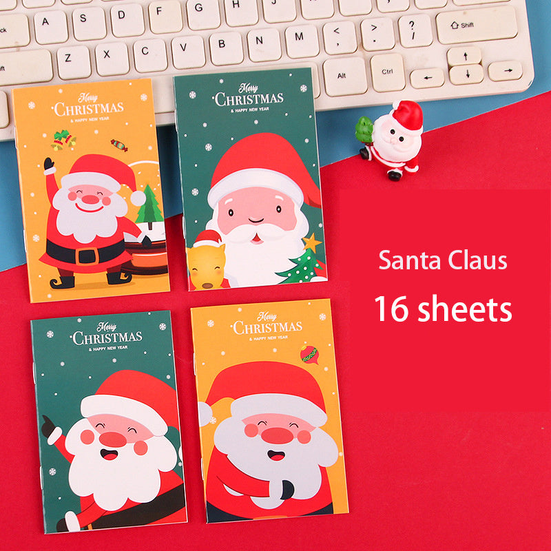 4pcs Christmas Theme Small Notebook Memo Pad Student Gift