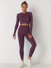 2pcs Seamless Skinny Stretchy Sports Yoga Suit