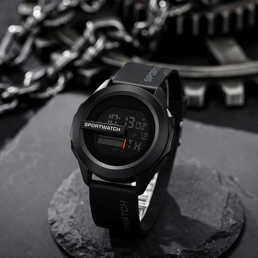 Men's Digital Sports Watch with Rubber Strap