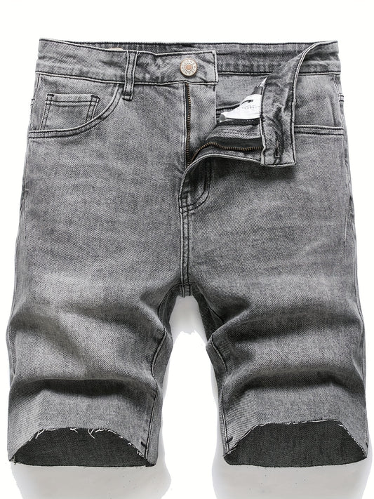 Men's Denim Shorts with Pockets for Summer Casual Wear