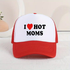 Kids Mesh Baseball Cap I Love My Hot Mom Print