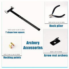 Archery Bow String Points Nock Pliers Set T Shape Arrow Bow Square Ruler
