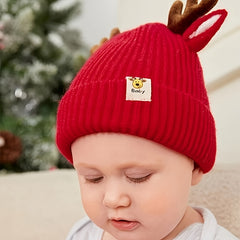 Christmas Antlers Warm Baby Knitted Hat