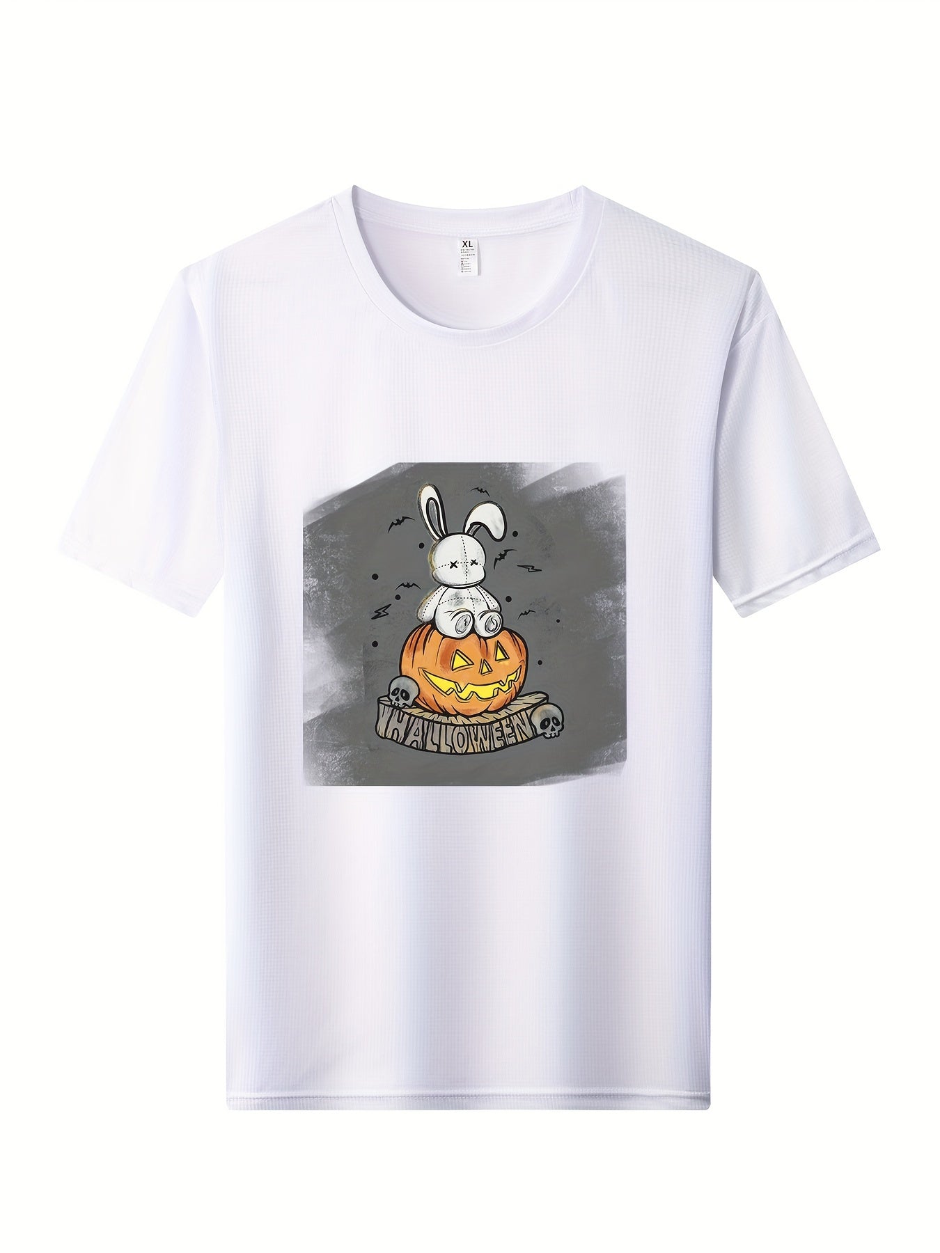 Skull Print Men's Graphic Crew Neck Quick Dry T-shirt