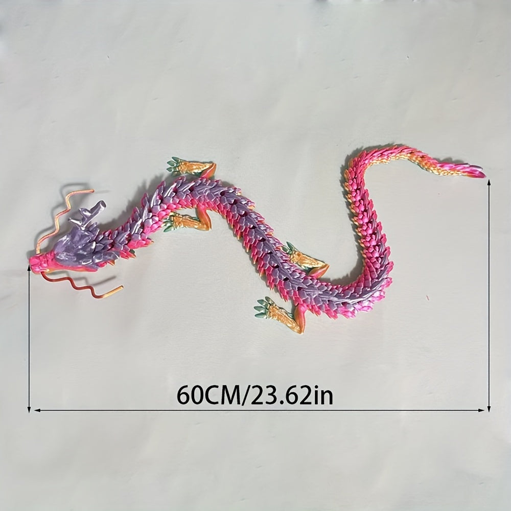 Flexible 3D Printed Dragon Figurine Multicolor Decor Gift