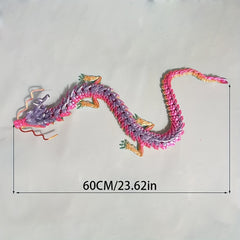 Flexible 3D Printed Dragon Figurine Multicolor Decor Gift