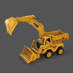 3-in-1 Engineering Vehicle Toy for Kids - Excavator Bulldozer Truck