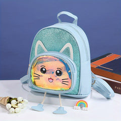Kids Glitter Kindergarten Backpack Cat Schoolbag