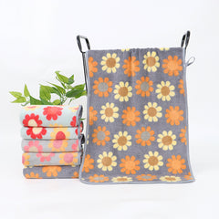 3pcs Microfiber Hand Towel Soft Face Towel Flower Pattern Face Washing Towel