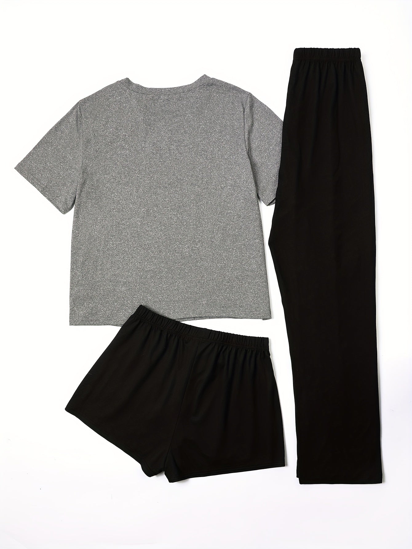 Letter Print Lounge Set Short Sleeve Top & Shorts