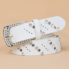 Women's Rhinestone Inlaid Casual Waist Belt