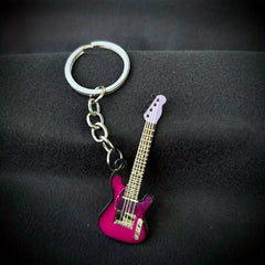 Colorful Guitar Instrument Shape Pendant Keychain