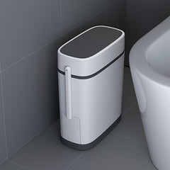 1pc Narrow Seam Trash Can with Lid