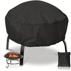 Waterproof Round Fire Pit Cover Patio Dustproof Anti UV Tear Resistant