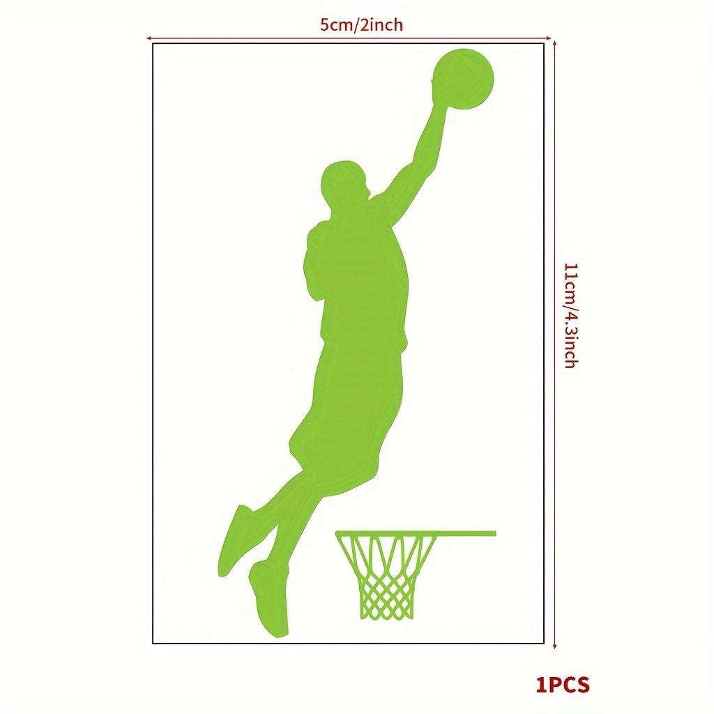 Luminescent Green Basketball Player Switch Sticker Home Decor